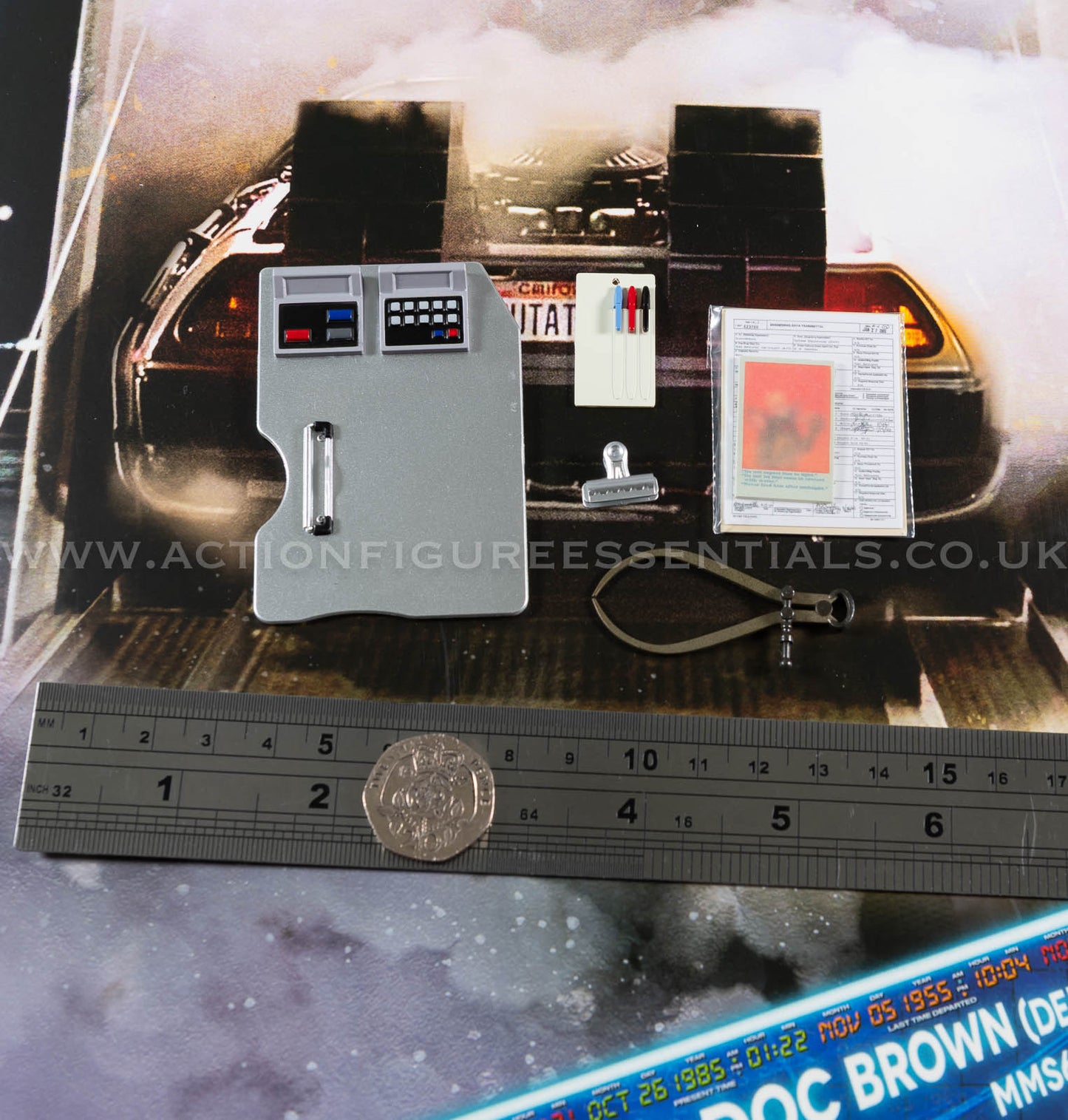 Hot Toys Doc Brown Clipboard Graph Pen Set MMS610 Deluxe 1/6 Figure Parts