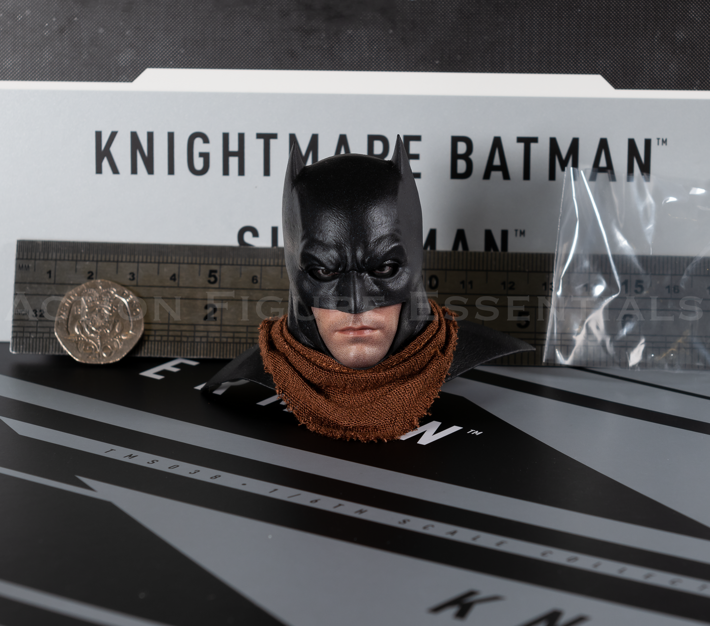 Hot Toys Knightmare Batman Head Cowl Face Plates Scarf TMS038 Justice League 1/6