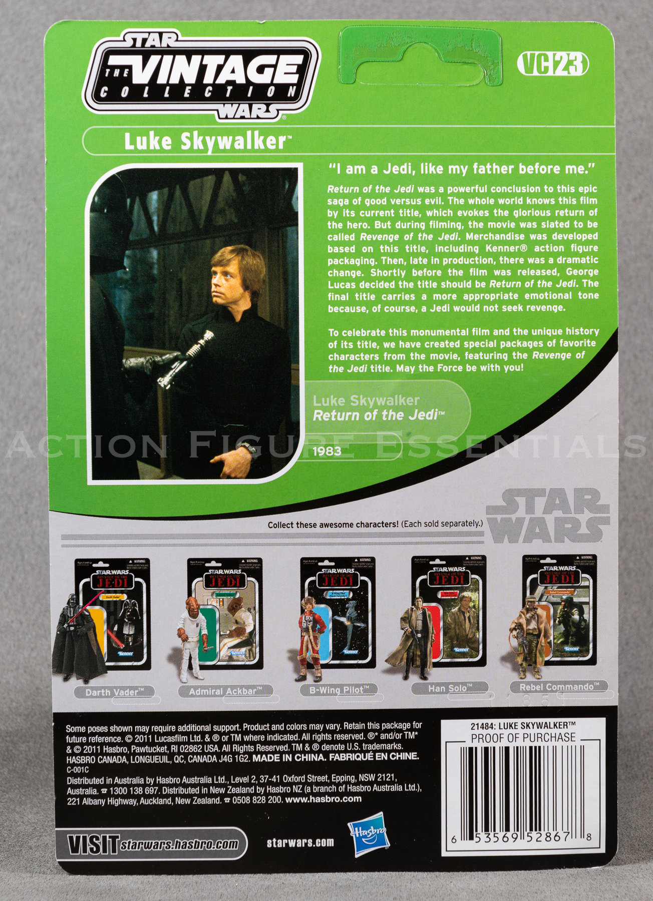 Star Wars: The Vintage Collection - Luke Skywalker (Endor Capture) VC23 ROTJ - 3.75" Action Figure - New Sealed Unpunched Card - MOC