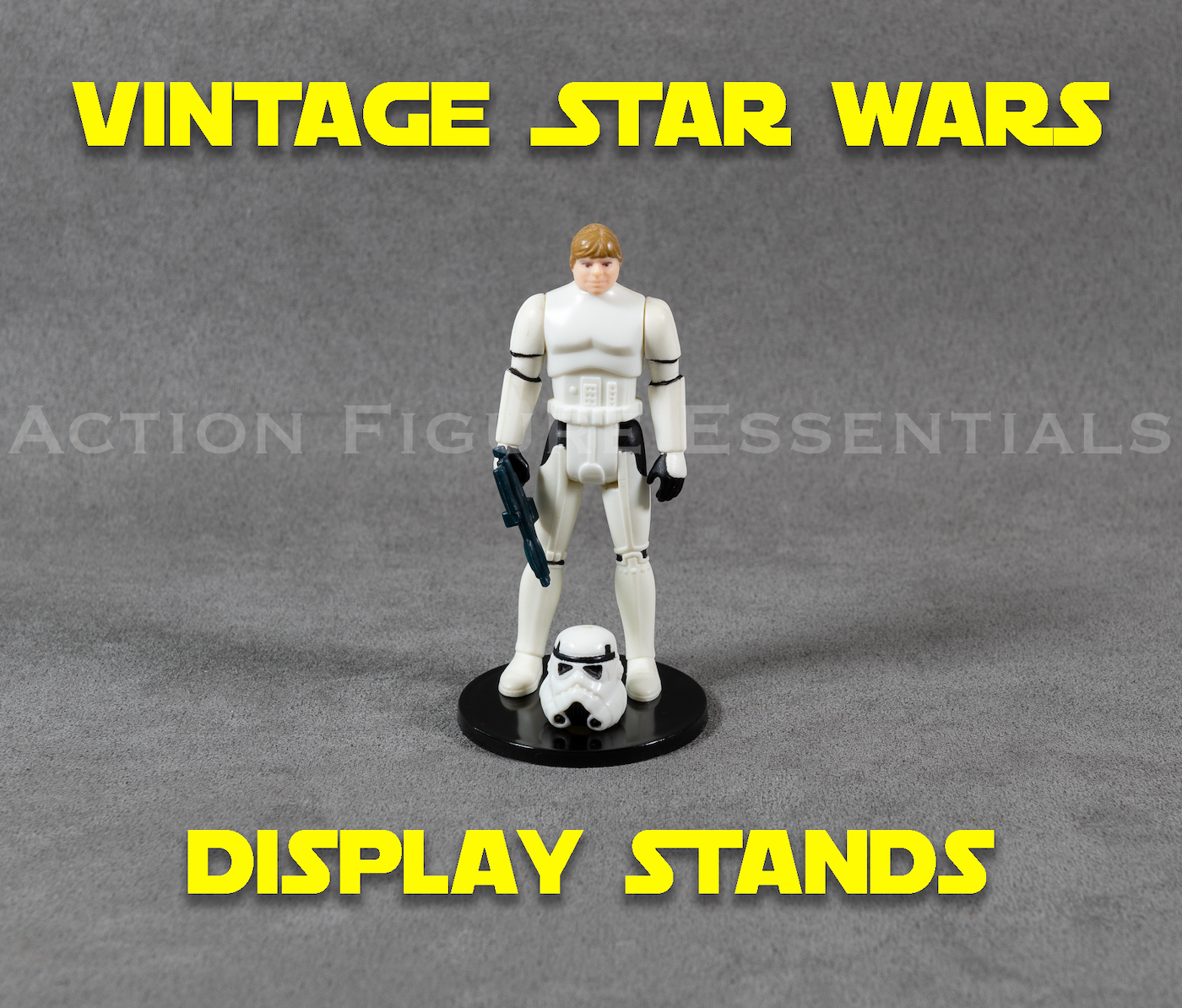 Vintage Star Wars - Pro Deluxe - Action Figure Display Stands - Size Large - (Black)