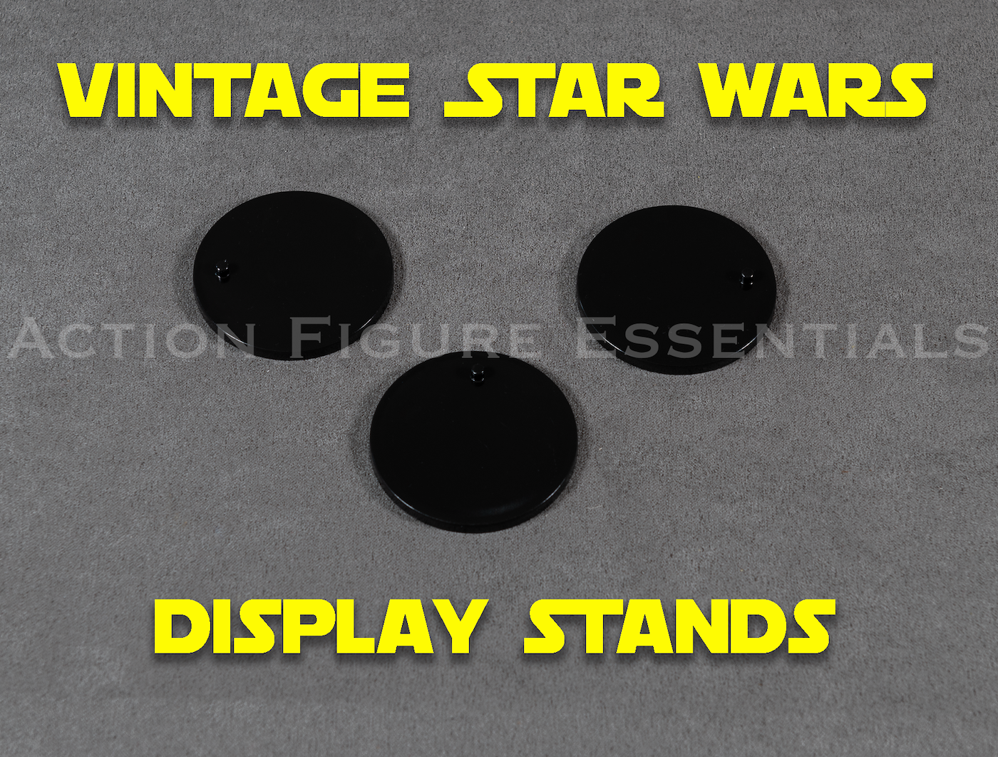 Vintage Star Wars - Pro Deluxe - Action Figure Display Stands - Size Large - (Black)