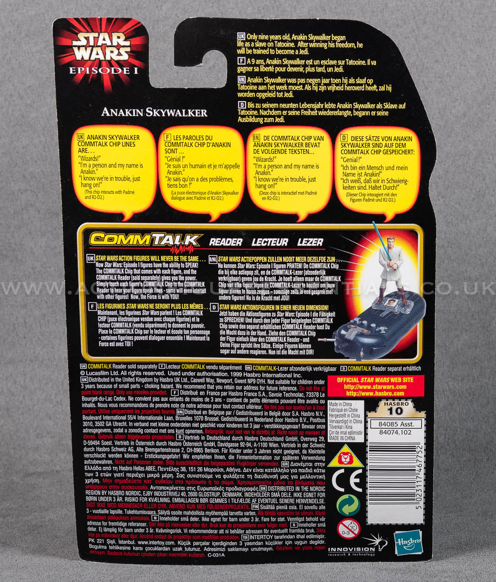 Star Wars: Episode 1 - Anakin Skywalker - 3.75" Action Figure - CommTalk Chip - New Sealed Card - MOC