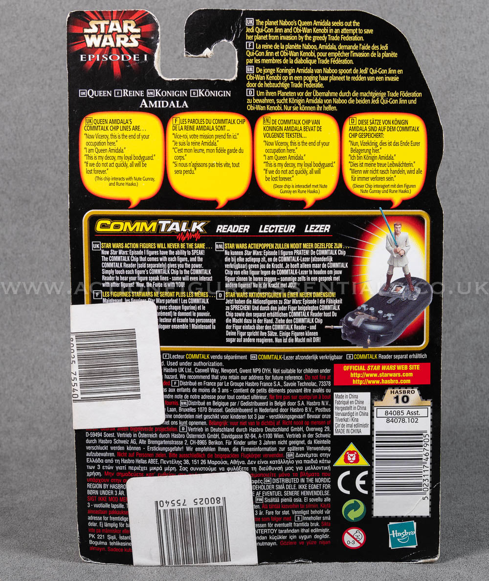 Star Wars: Episode 1 - Queen Amidala - 3.75" Action Figure - CommTalk Chip - New Sealed Card - MOC