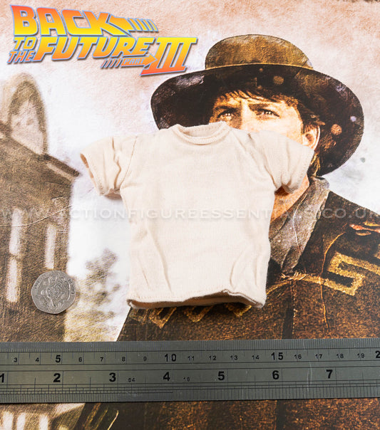 Hot Toys Marty McFly Ivory Under Shirt T-Shirt BTTF3 MMS616 1/6 Scale Western Cowboy Parts