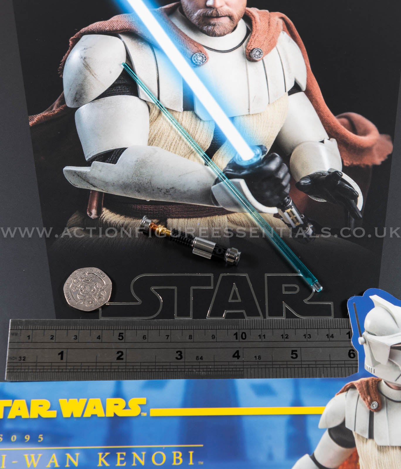 Star Wars Hot Toys Obi Wan Kenobi Lightsaber Clone Wars TMS095 1/6 Part Clone Trooper