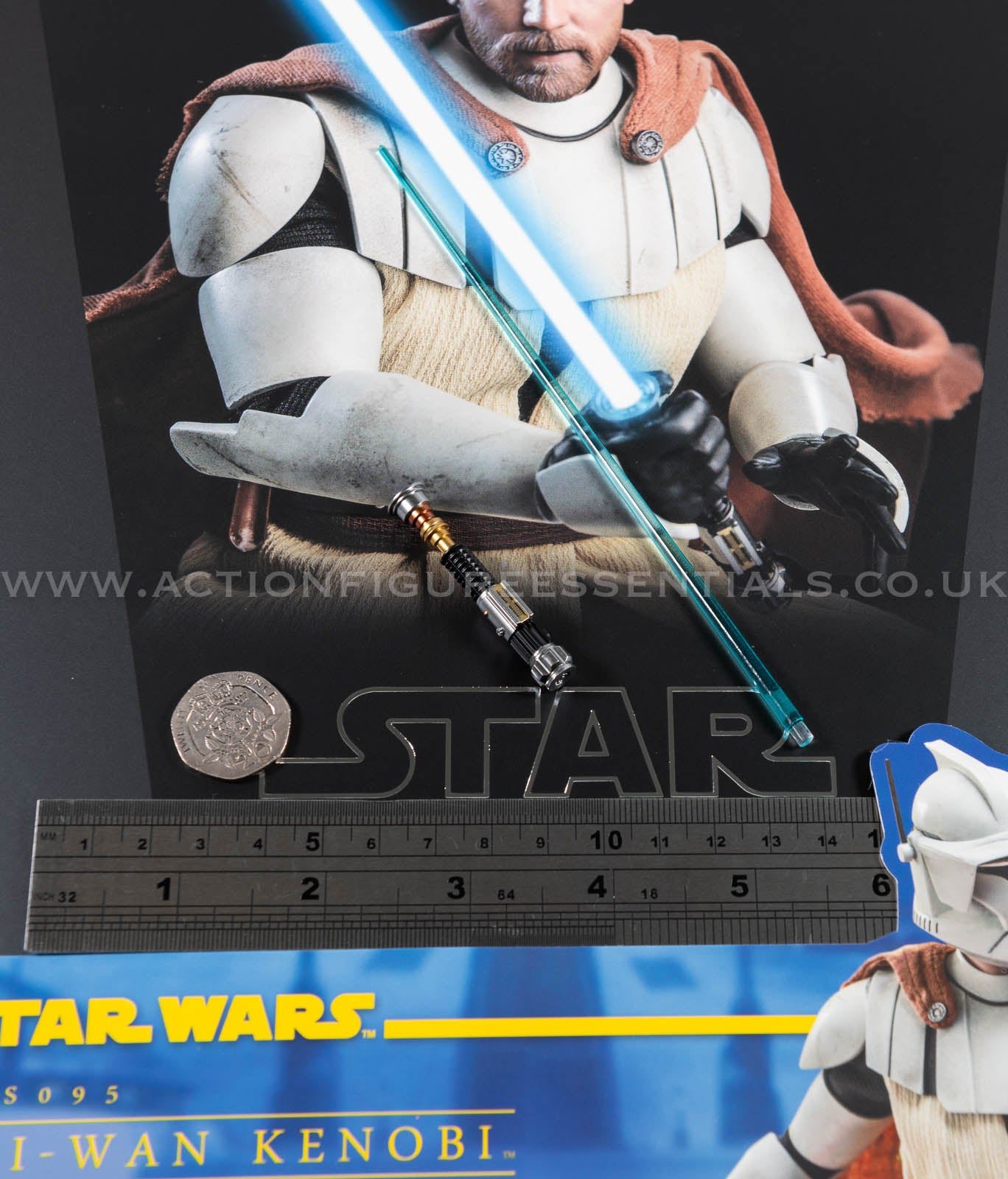 Star Wars Hot Toys Obi Wan Kenobi Lightsaber Clone Wars TMS095 1/6 Part Clone Trooper