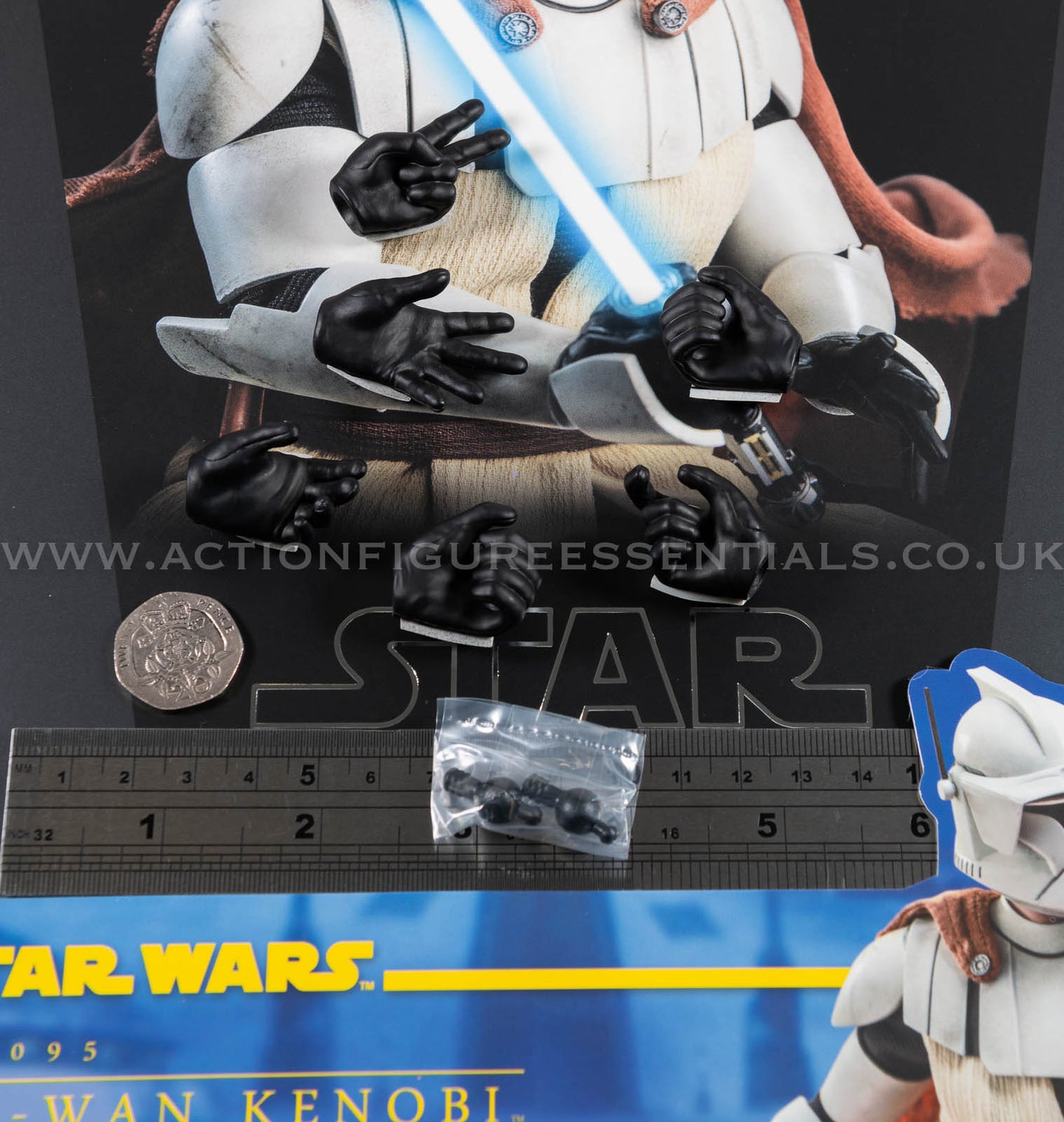 Star Wars Hot Toys Obi Wan Kenobi Hands wrist Pegs Clone Wars TMS095 1/6 Part Clone Trooper