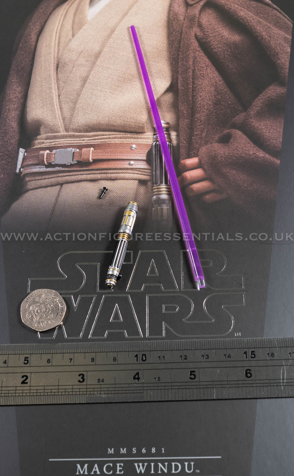 Hot Toys Mace Windu Lightsaber Clone Wars Star Wars MMS681 1/6 Part Jedi