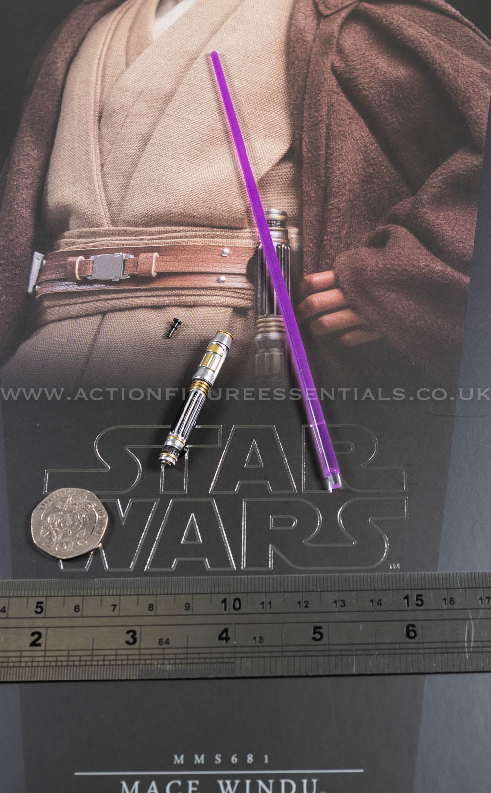 Hot Toys Mace Windu Lightsaber Clone Wars Star Wars MMS681 1/6 Part Jedi