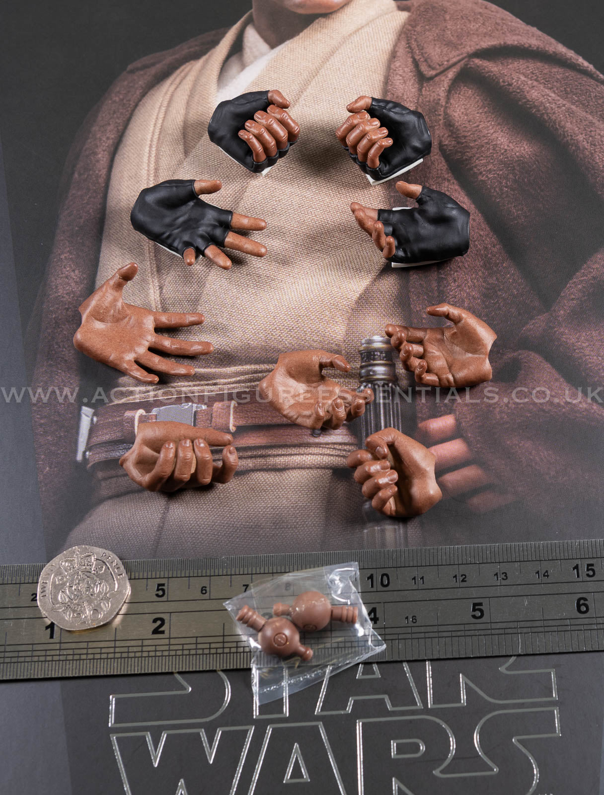 Hot Toys Mace Windu Hands & Gloved Hands Wrist Pegs Clone Wars Star Wars MMS681 1/6 Part Jedi