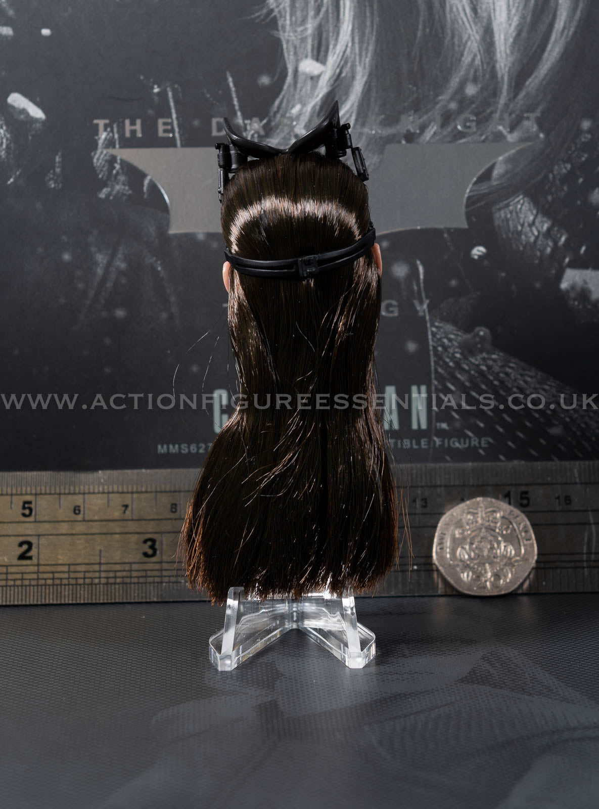 Hot Toys Catwoman Goggles & Head Sculpt with Rooted Hair (Anne Hathaway) - Batman 1/6 Scale Parts MMS627