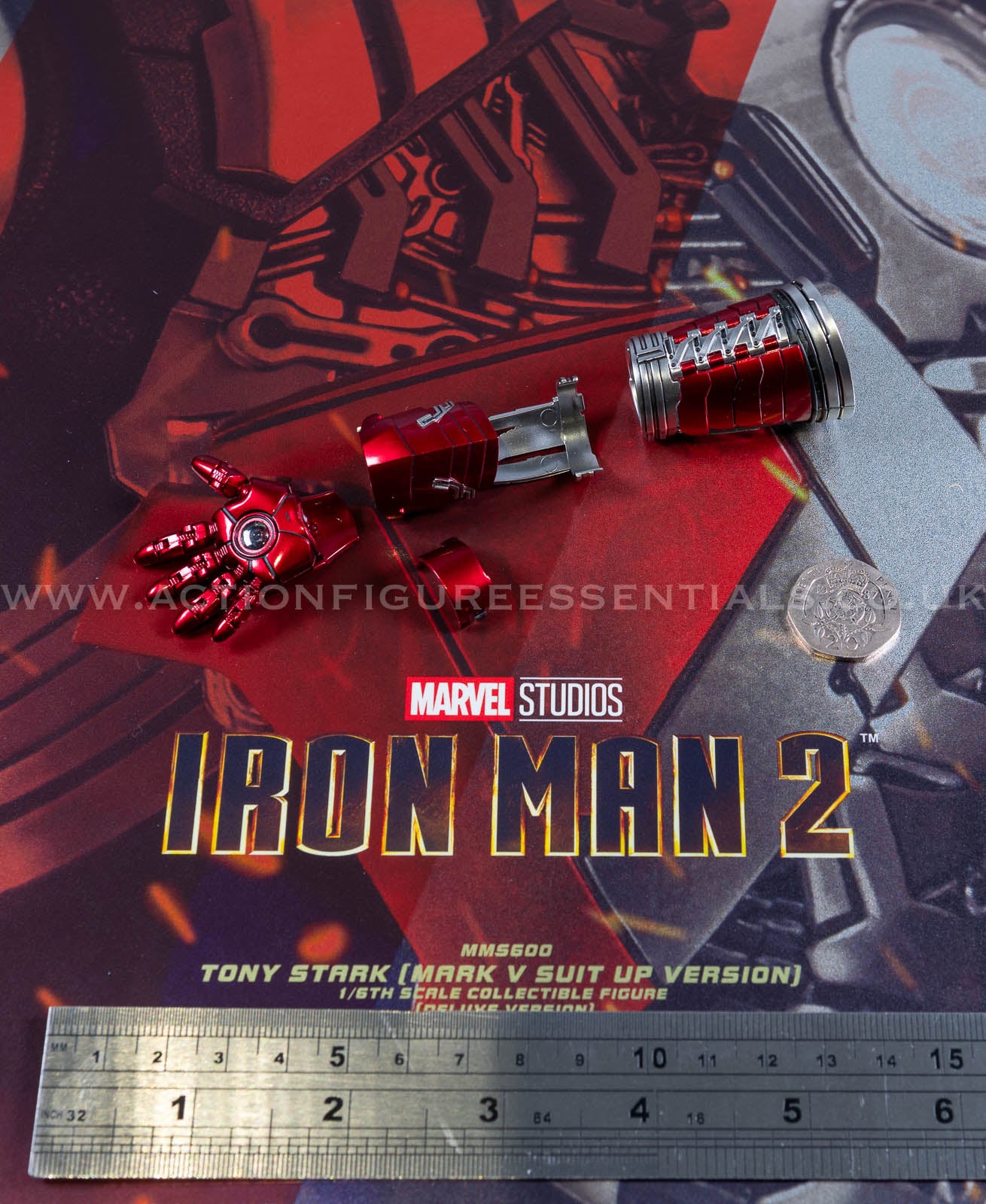 Hot Toys Iron Man 2 Right Arm Armor Suit Up Set Deluxe Version MMS600 1/6 Scale Parts Marvel