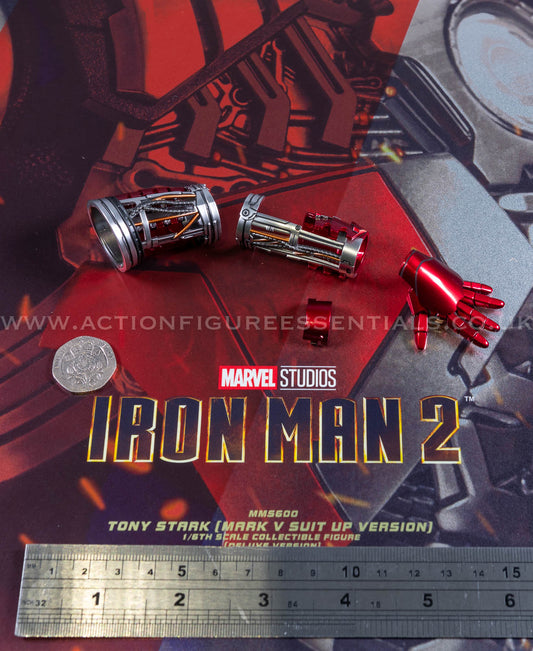 Hot Toys Iron Man 2 Left Arm Armor Suit Up Set Deluxe Version MMS600 1/6 Scale Parts Marvel