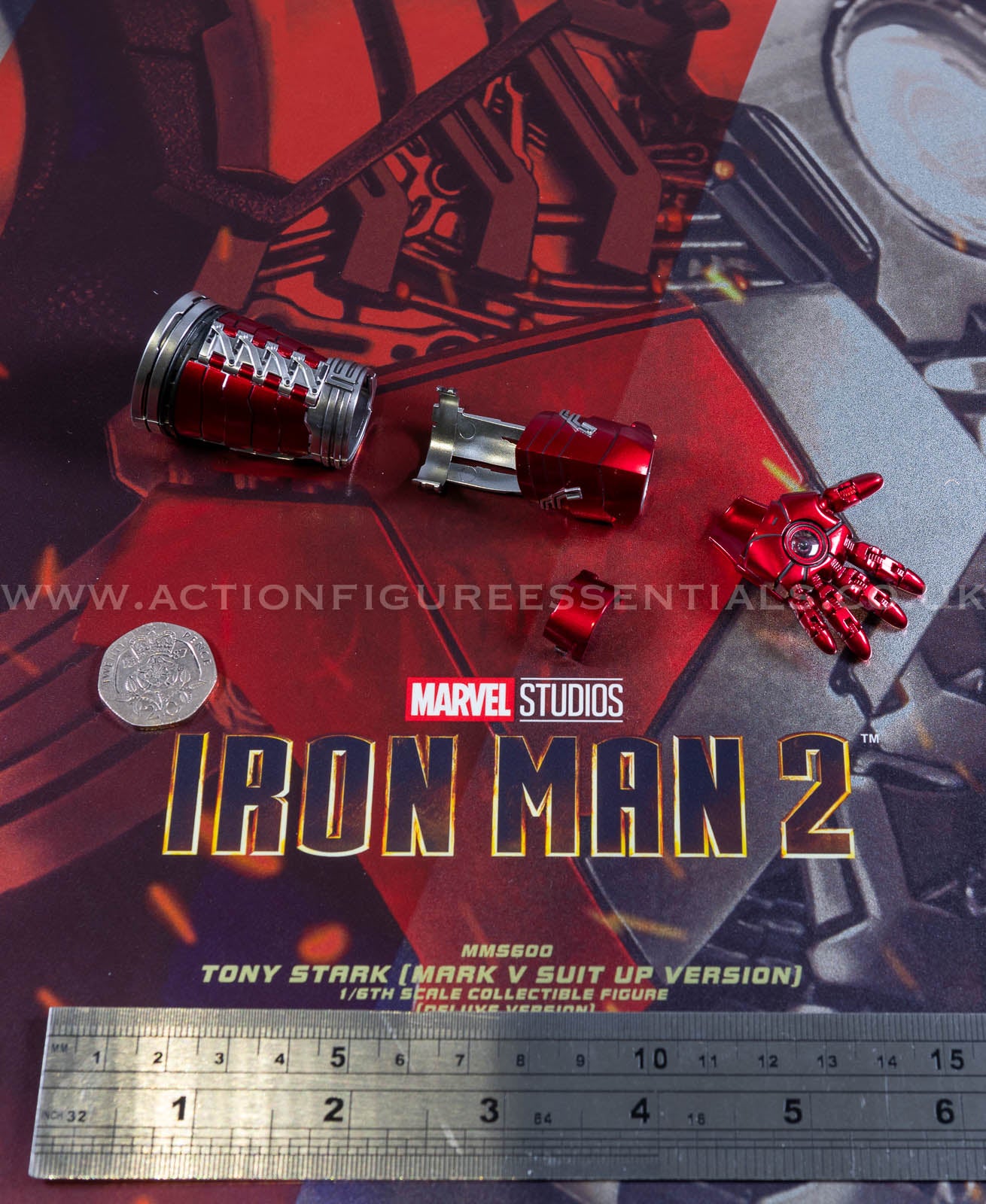 Hot Toys Iron Man 2 Left Arm Armor Suit Up Set Deluxe Version MMS600 1/6 Scale Parts Marvel