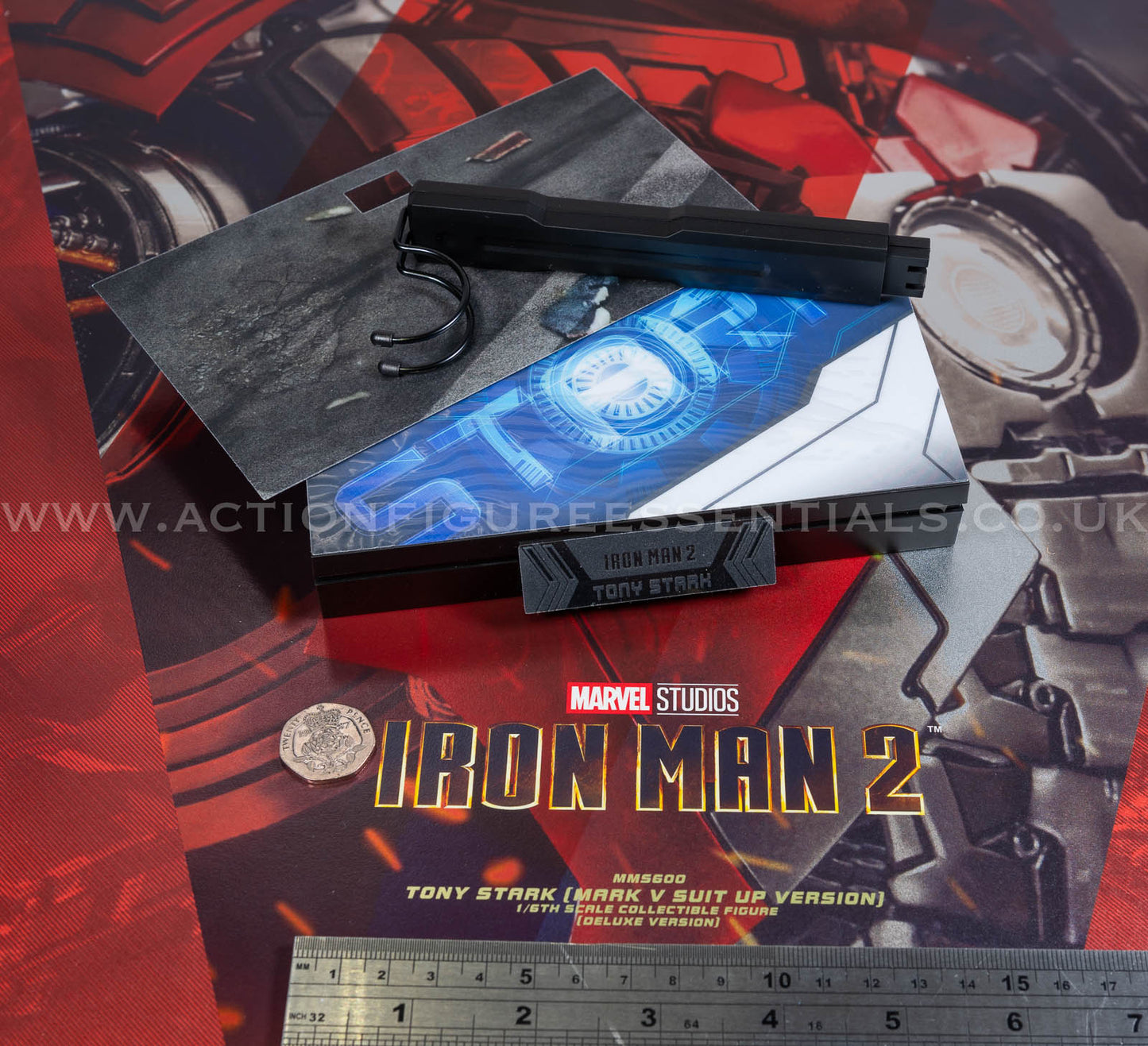 Hot Toys Iron Man 2 Display Stand Suit Up Deluxe Version MMS600 1/6 Scale Parts Marvel