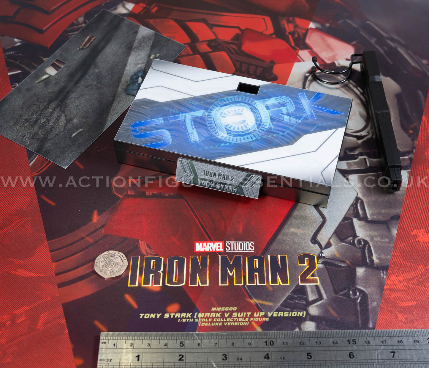 Hot Toys Iron Man 2 Display Stand Suit Up Deluxe Version MMS600 1/6 Scale Parts Marvel