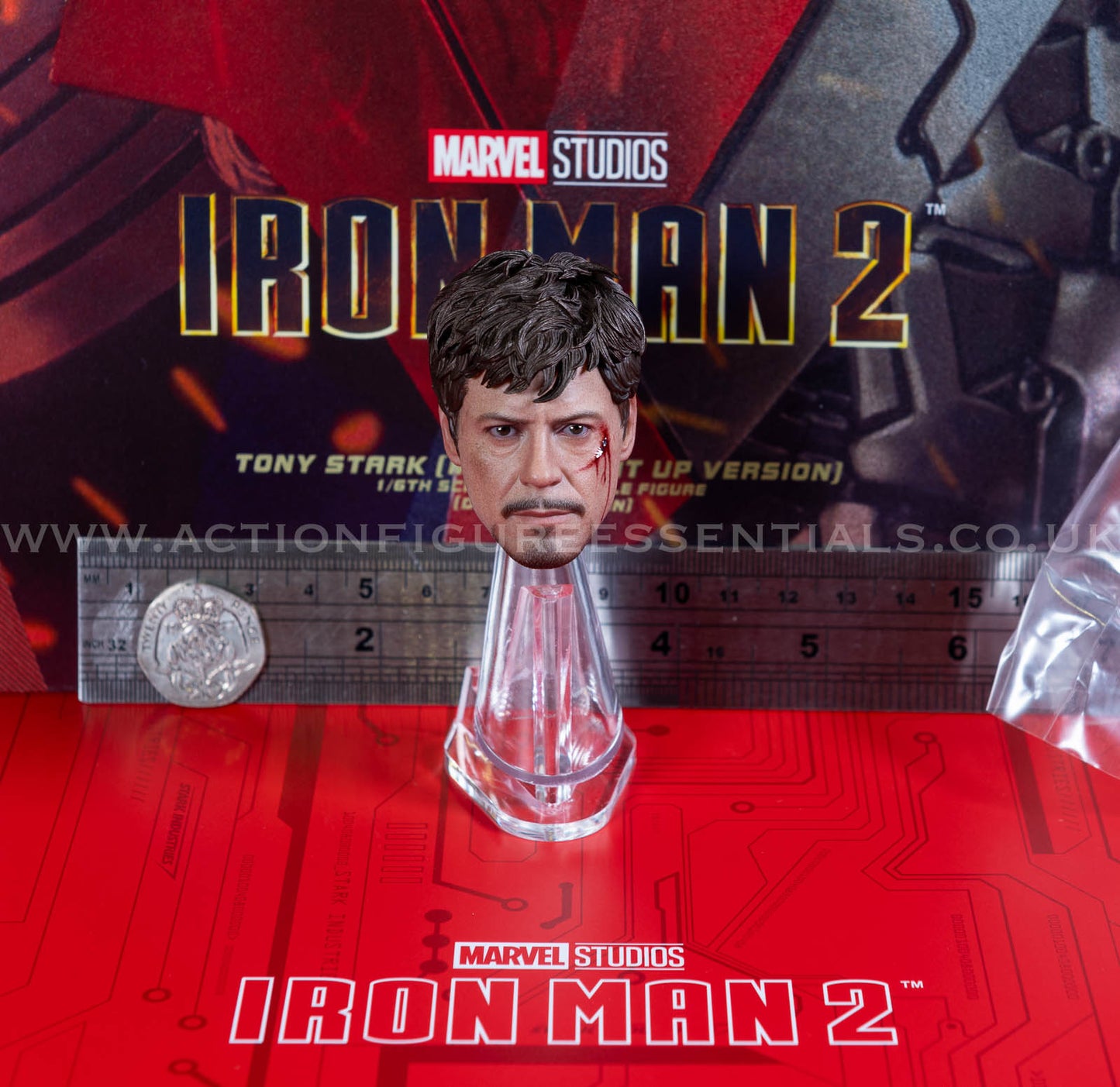 Hot Toys Iron Man 2 Head Sculpt Tony Stark Racing Suit Up MMS600 1/6 Scale Parts Marvel