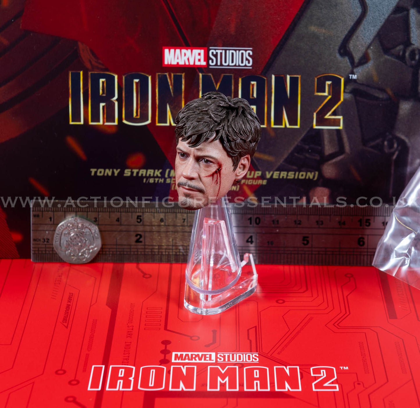 Hot Toys Iron Man 2 Head Sculpt Tony Stark Racing Suit Up MMS600 1/6 Scale Parts Marvel