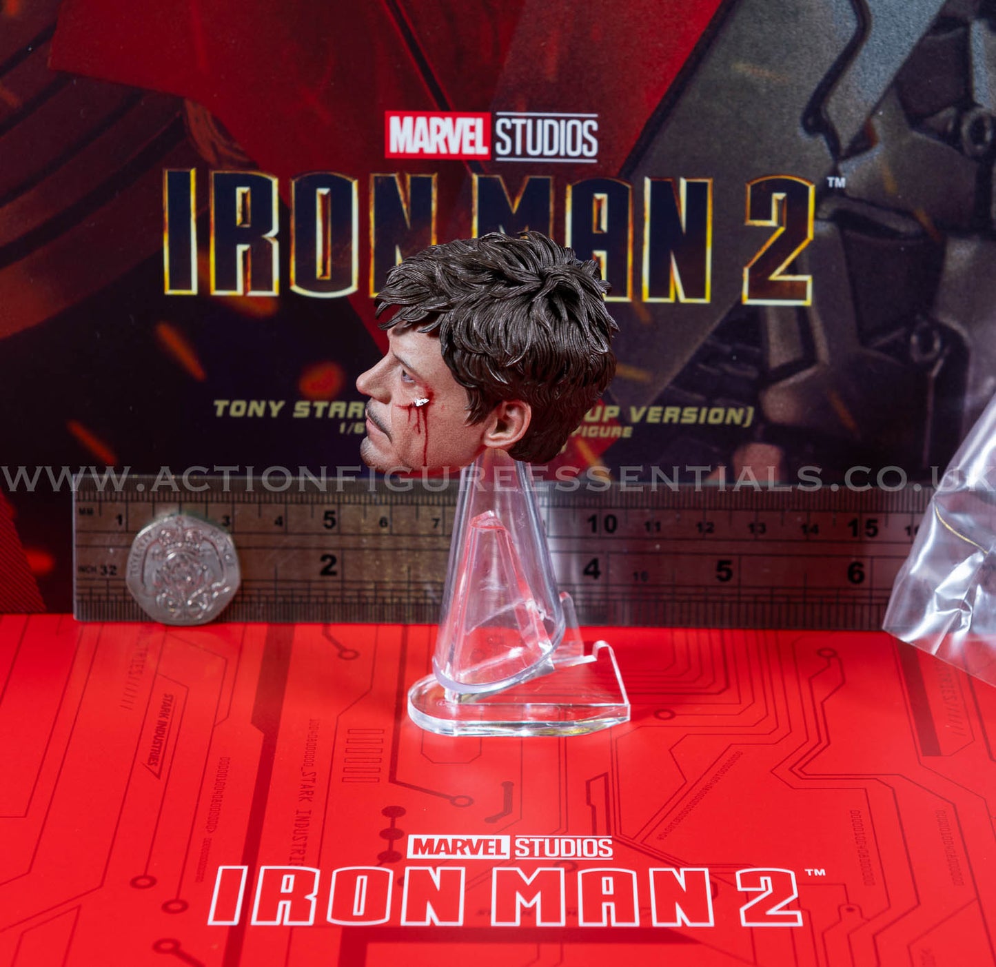 Hot Toys Iron Man 2 Head Sculpt Tony Stark Racing Suit Up MMS600 1/6 Scale Parts Marvel