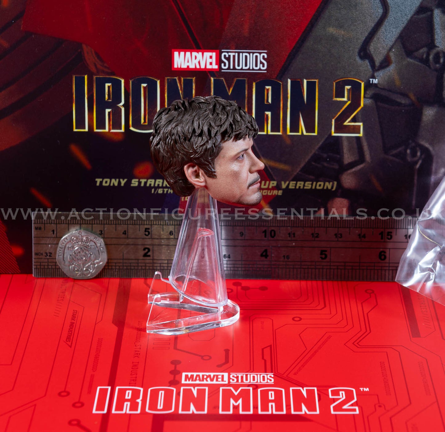 Hot Toys Iron Man 2 Head Sculpt Tony Stark Racing Suit Up MMS600 1/6 Scale Parts Marvel