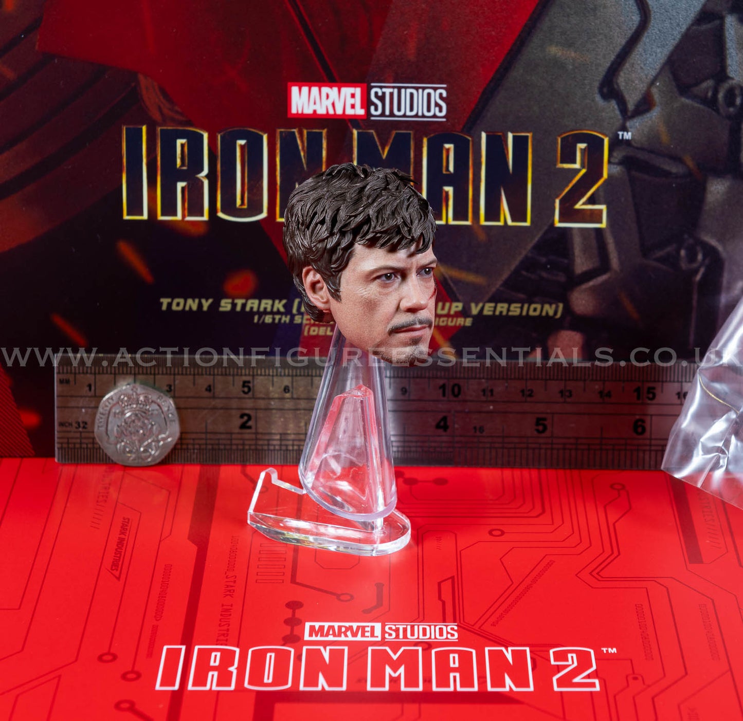 Hot Toys Iron Man 2 Head Sculpt Tony Stark Racing Suit Up MMS600 1/6 Scale Parts Marvel