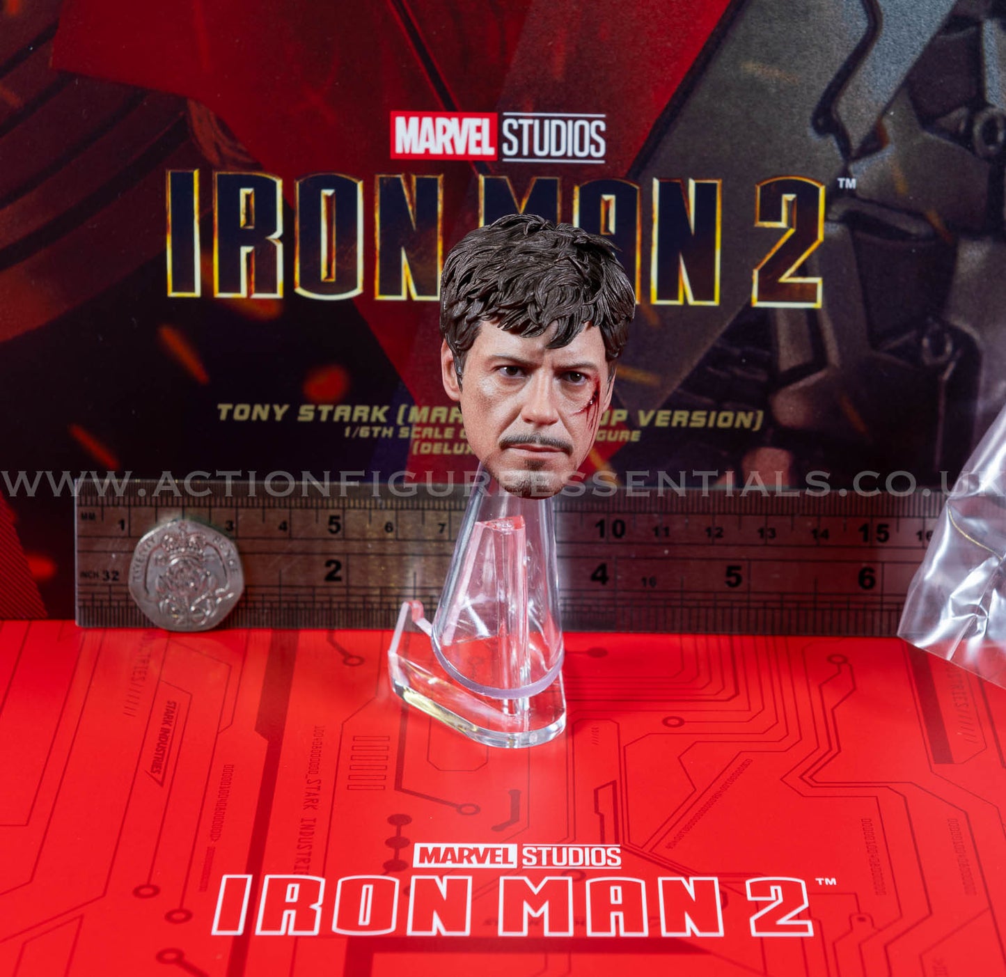 Hot Toys Iron Man 2 Head Sculpt Tony Stark Racing Suit Up MMS600 1/6 Scale Parts Marvel
