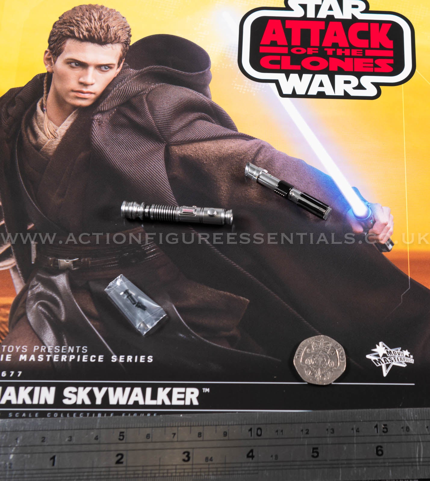 Anakin Skywalker Two Lightsaber Hilt Set Hot Toys MMS677 Star Wars AOTC 1/6 Part