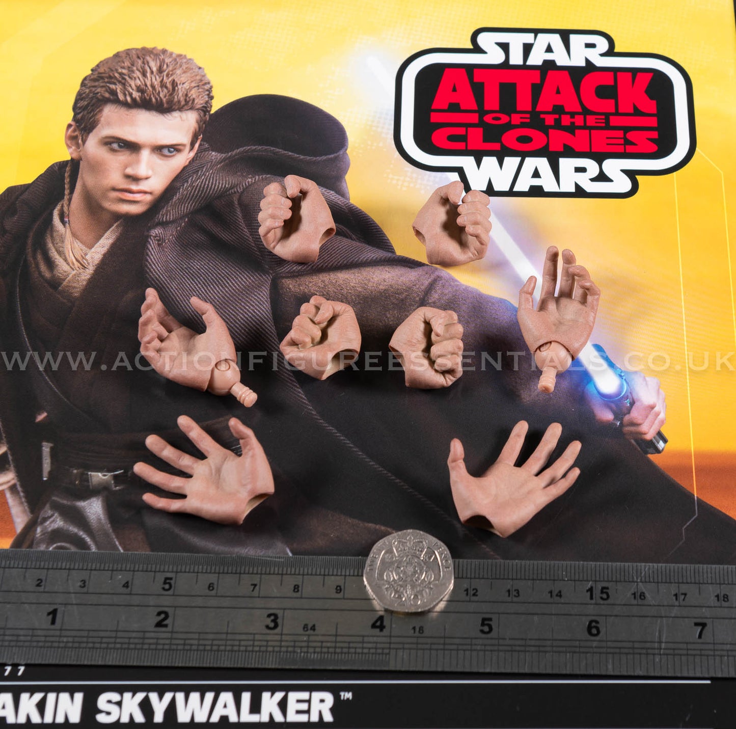 Anakin Skywalker Hands and Wrist Pegs Hot Toys MMS677 Star Wars AOTC 1/6 Part