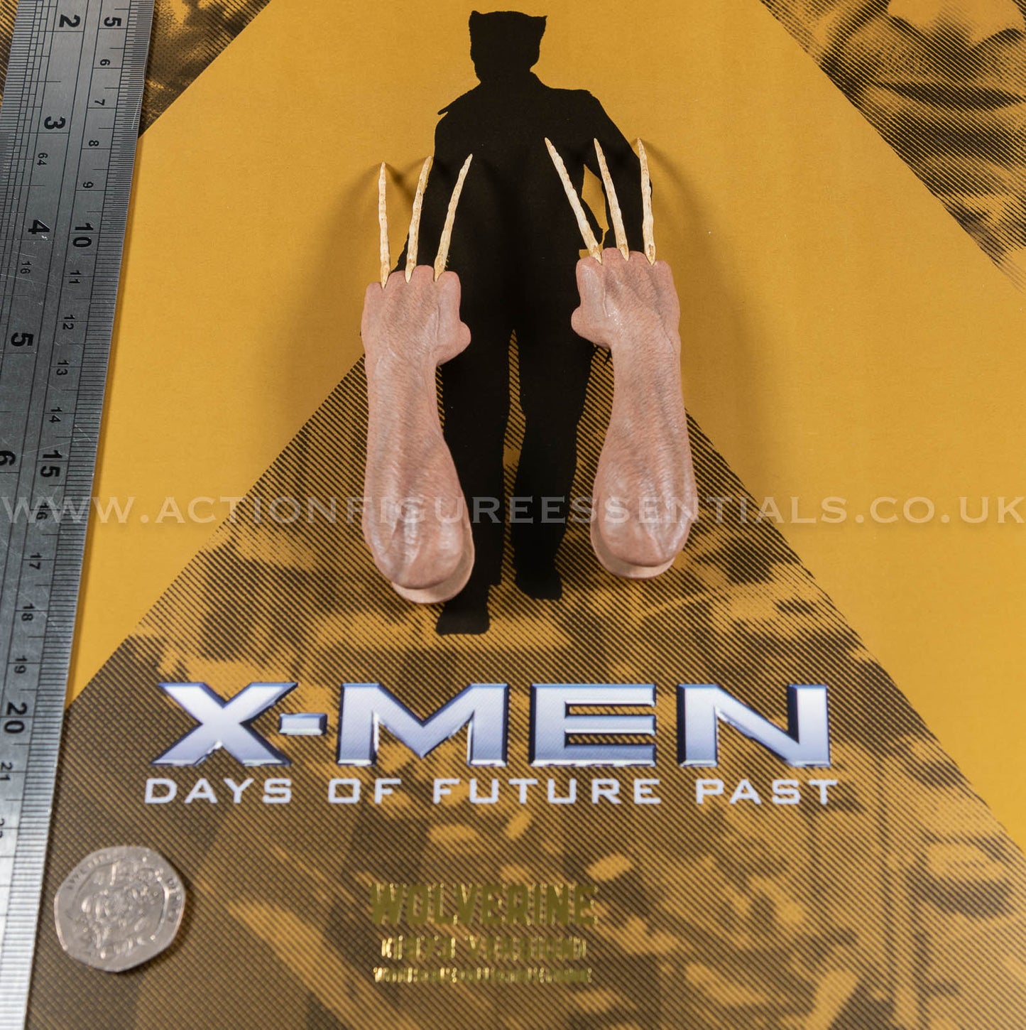 Hot Toys - Wolverine - Bone Claw Hands w Seamless Forearms - Hugh Jackman - 1973 - MMS660 Deluxe 1:6 Loose Parts