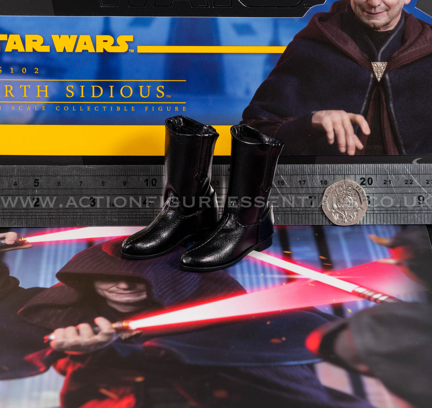 Hot Toys Emperor Palpatine Black Boots - Star Wars - Darth Sidious TMS102 - 1:6 Loose Parts
