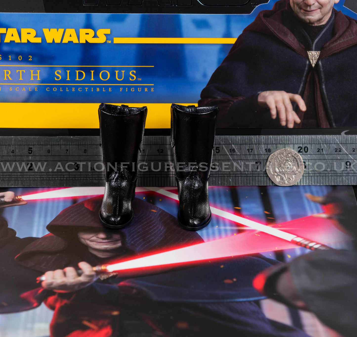 Hot Toys Emperor Palpatine Black Boots - Star Wars - Darth Sidious TMS102 - 1:6 Loose Parts