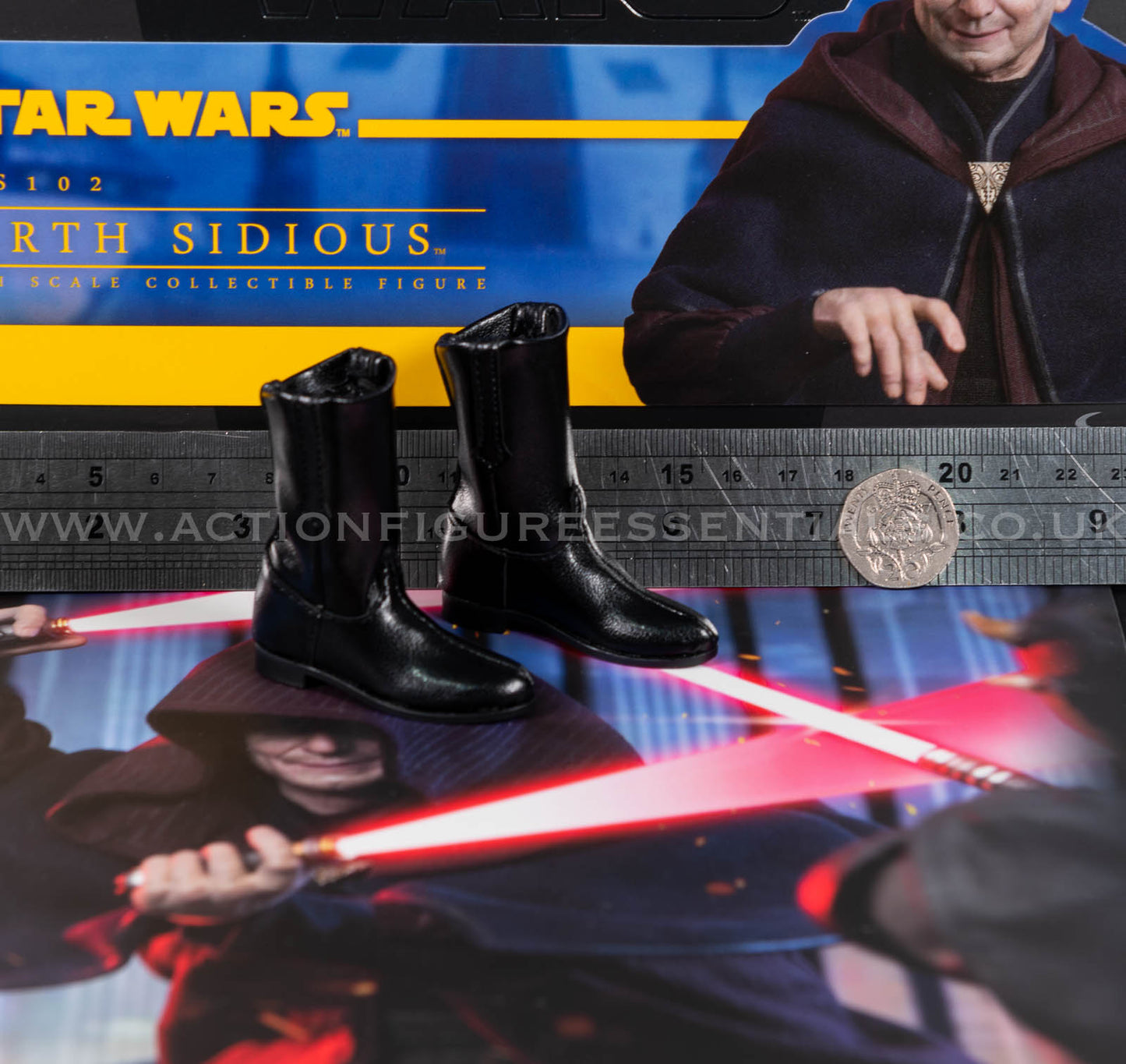 Hot Toys Emperor Palpatine Black Boots - Star Wars - Darth Sidious TMS102 - 1:6 Loose Parts