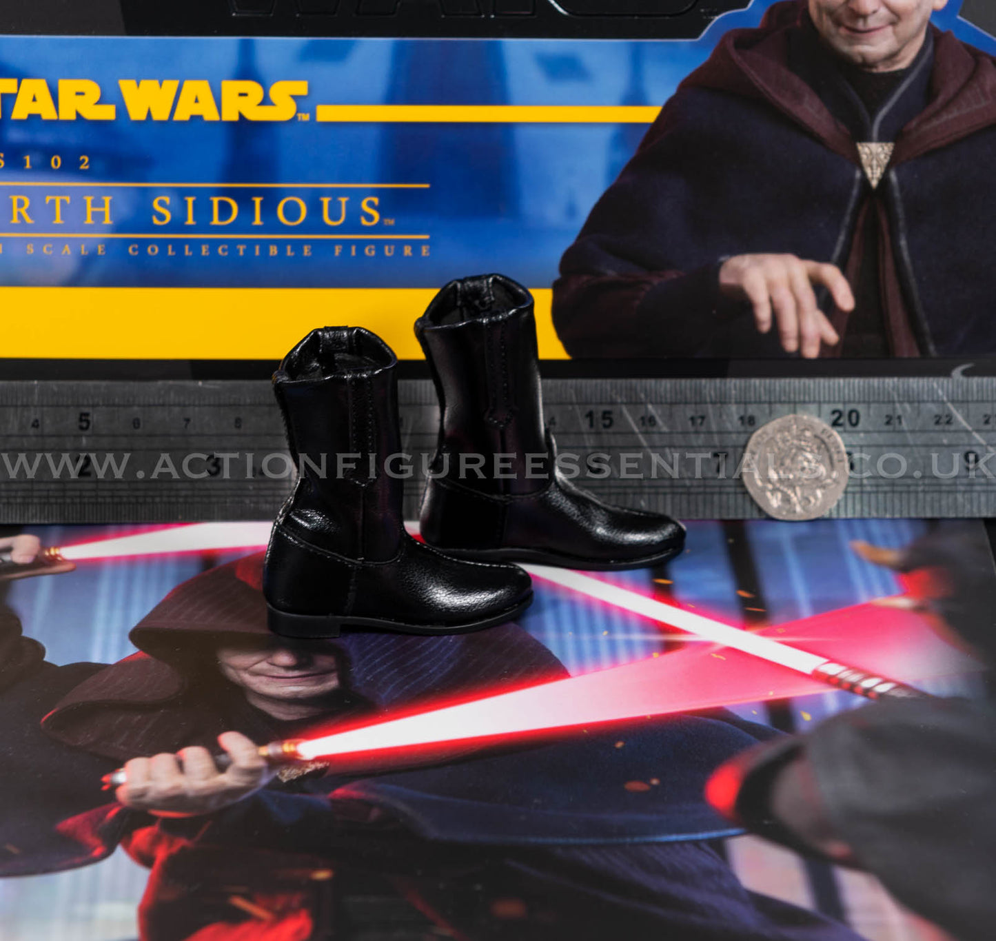 Hot Toys Emperor Palpatine Black Boots - Star Wars - Darth Sidious TMS102 - 1:6 Loose Parts