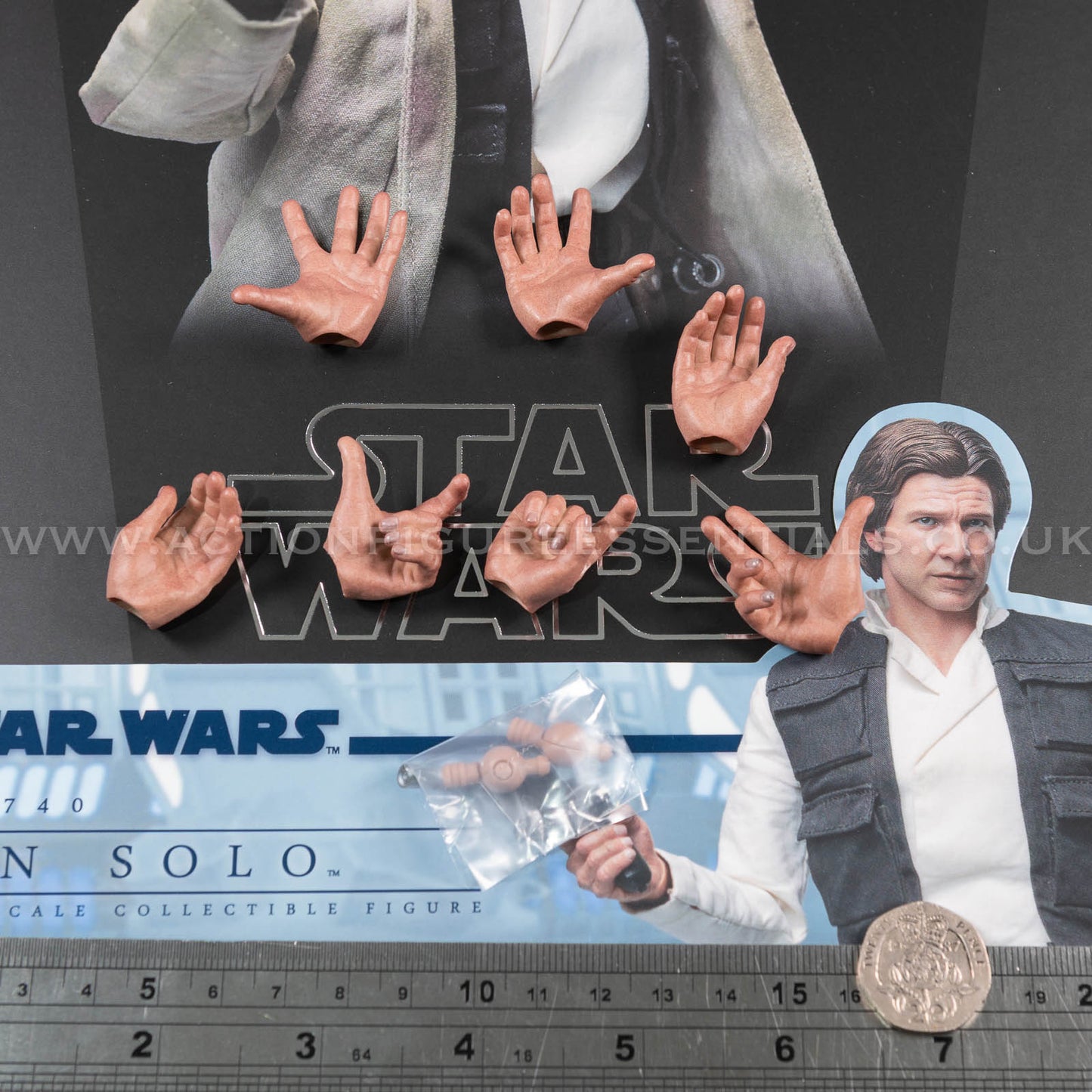 Hot Toys - Han Solo Hands Wrist Pegs - Star Wars - MMS740 - Return of The Jedi 1:6 Loose Parts