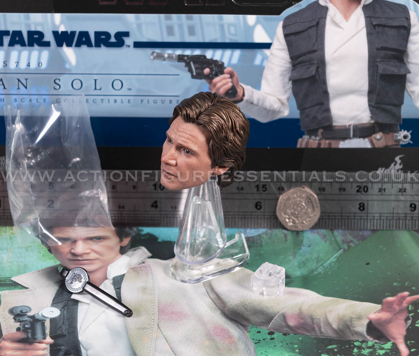 Hot Toys - Han Solo Head Sculpt - Star Wars - MMS740 - Return of The Jedi 1:6 Loose Parts
