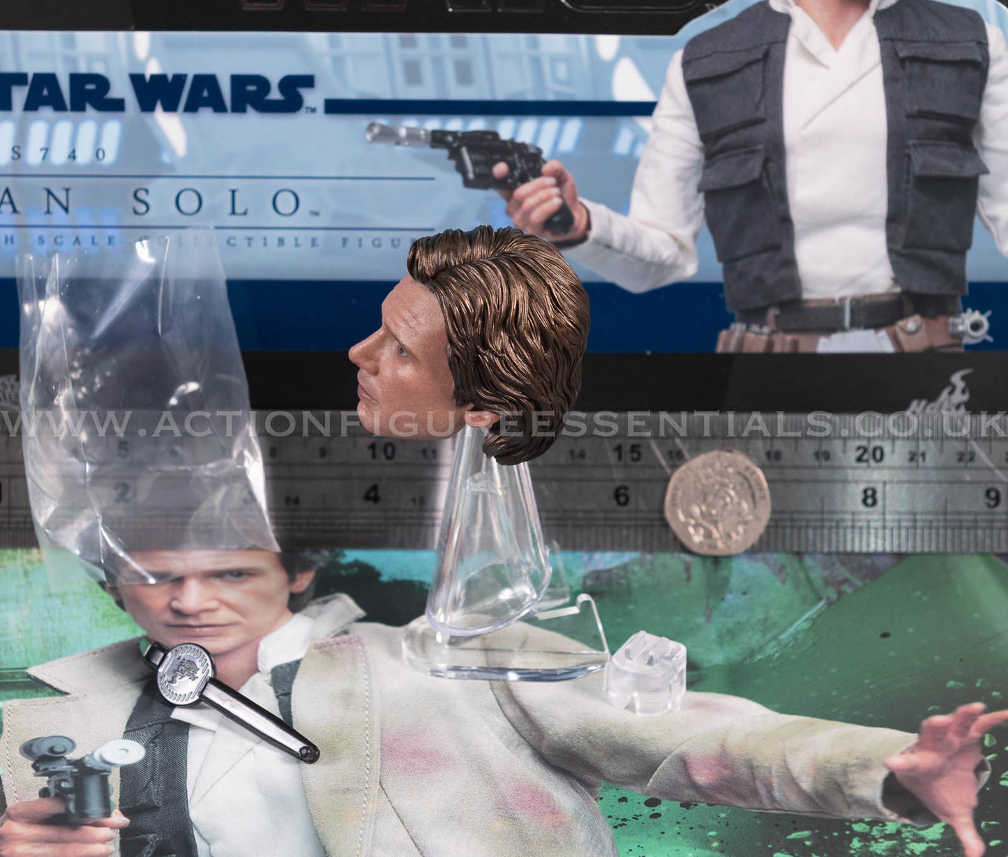 Hot Toys - Han Solo Head Sculpt - Star Wars - MMS740 - Return of The Jedi 1:6 Loose Parts