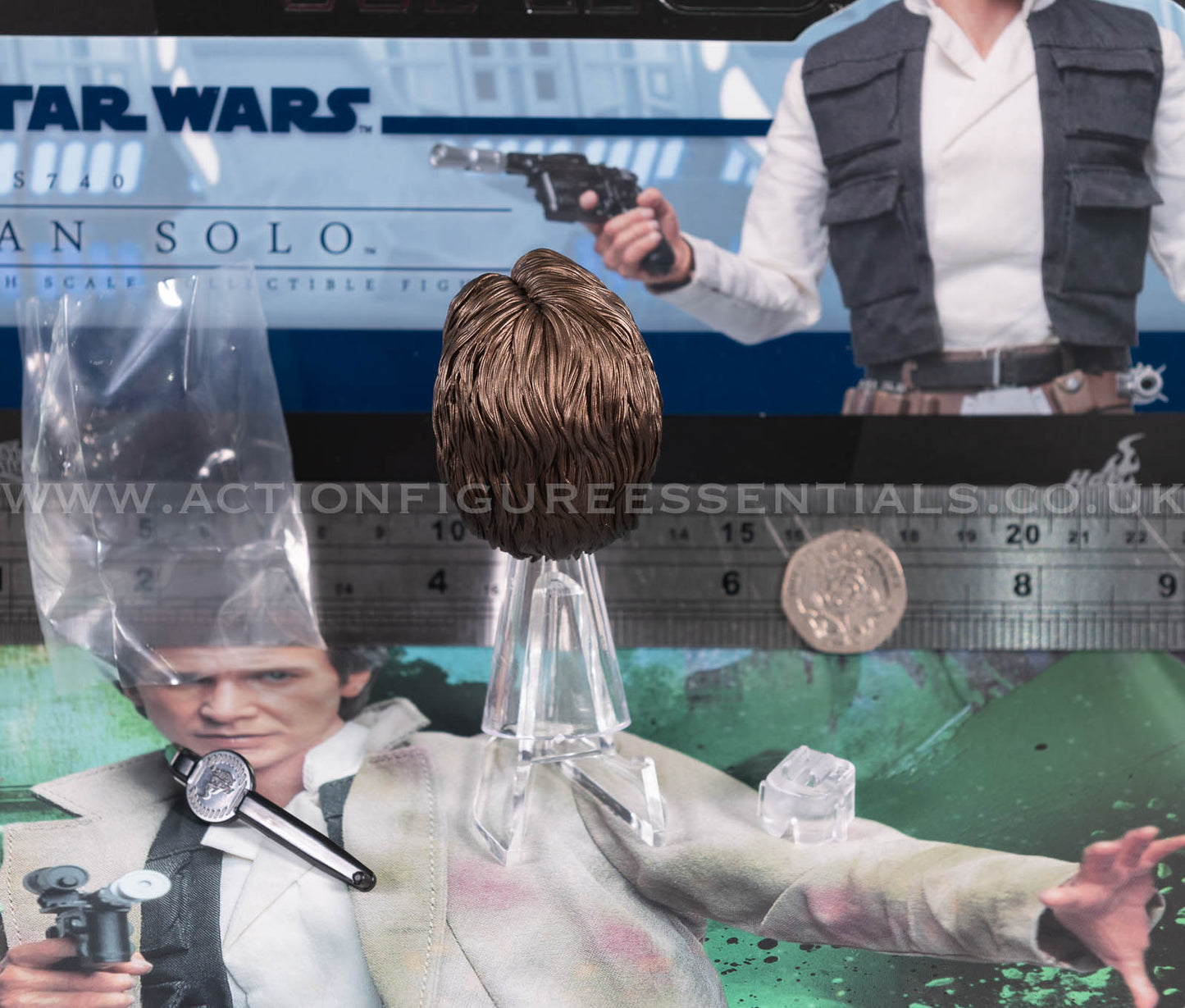 Hot Toys - Han Solo Head Sculpt - Star Wars - MMS740 - Return of The Jedi 1:6 Loose Parts
