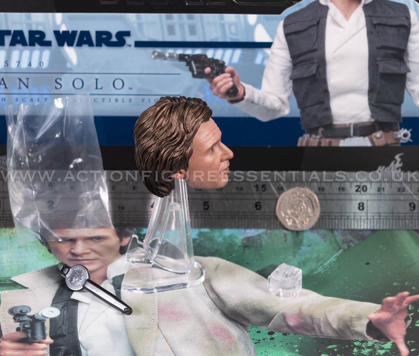 Hot Toys - Han Solo Head Sculpt - Star Wars - MMS740 - Return of The Jedi 1:6 Loose Parts