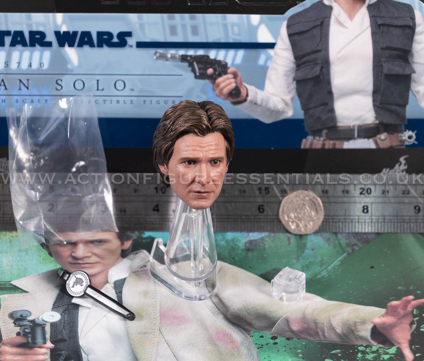 Hot Toys - Han Solo Head Sculpt - Star Wars - MMS740 - Return of The Jedi 1:6 Loose Parts