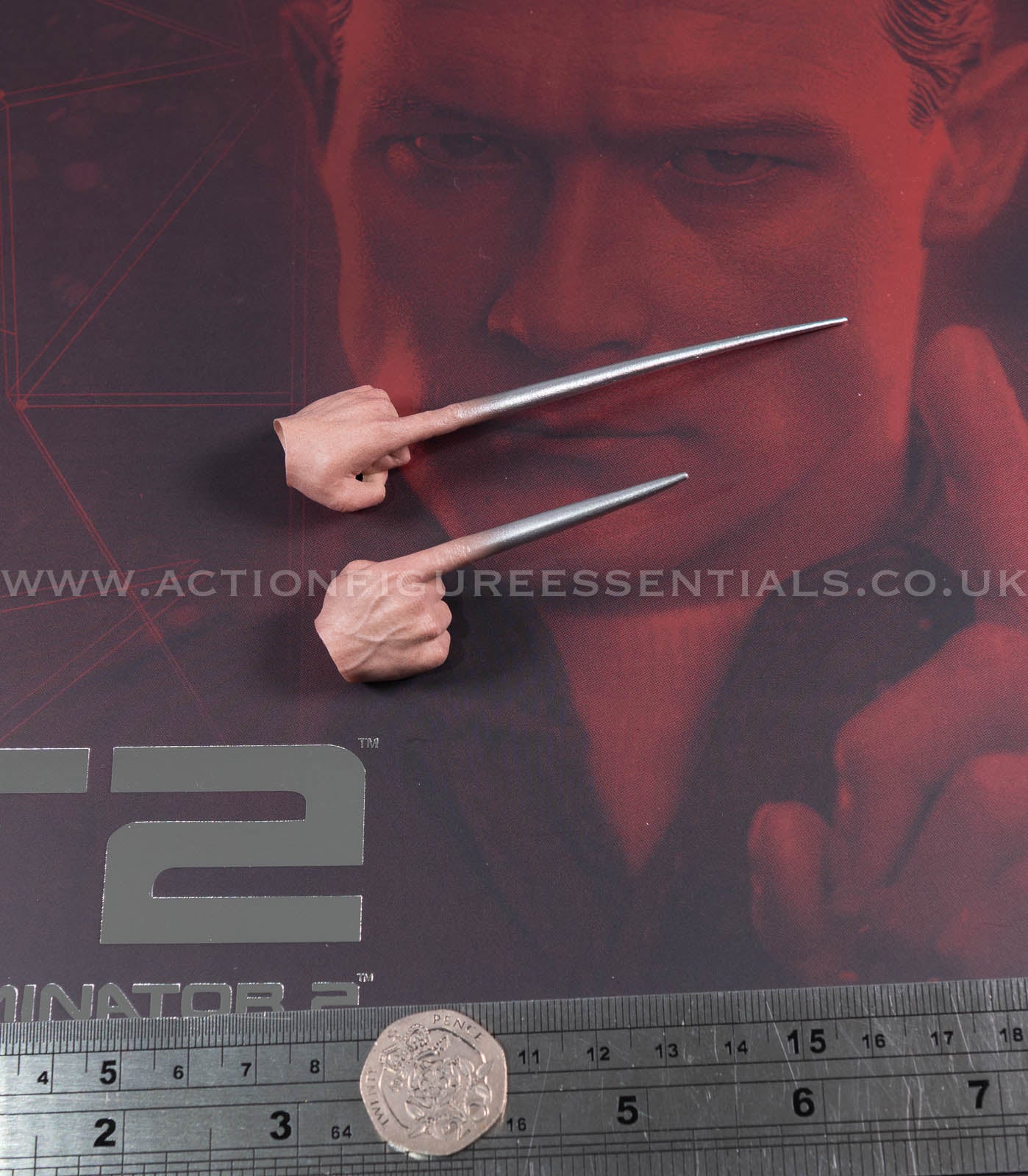 Hot Toys - T-1000 Terminator 2.0 Hands Liquid Metal Pointy Fingers - MMS774 - 1:6 Loose Parts