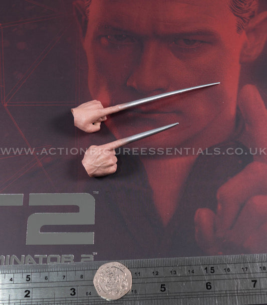 Hot Toys - T-1000 Terminator 2.0 Hands Liquid Metal Pointy Fingers - MMS774 - 1:6 Loose Parts