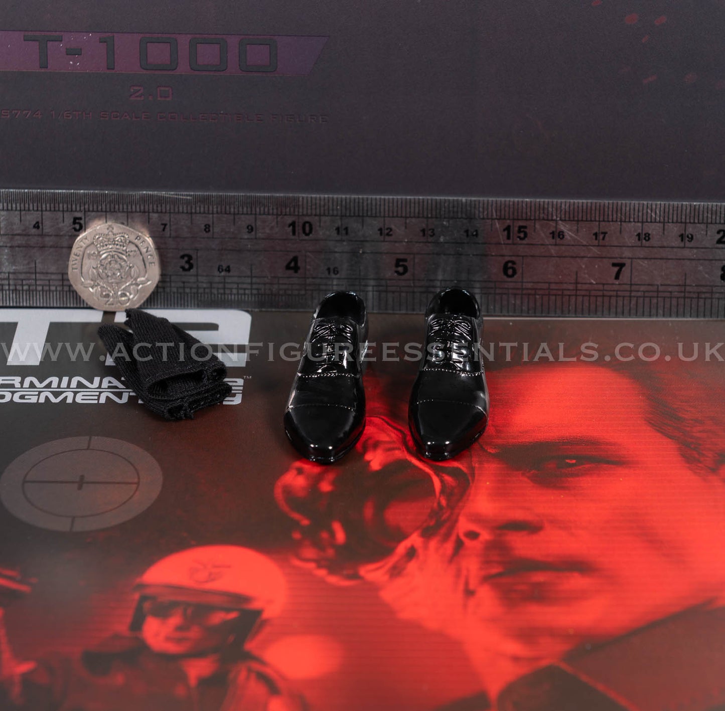 Hot Toys - T-1000 Terminator 2.0 Police Shoes Socks Set - MMS774 - 1:6 Loose Parts