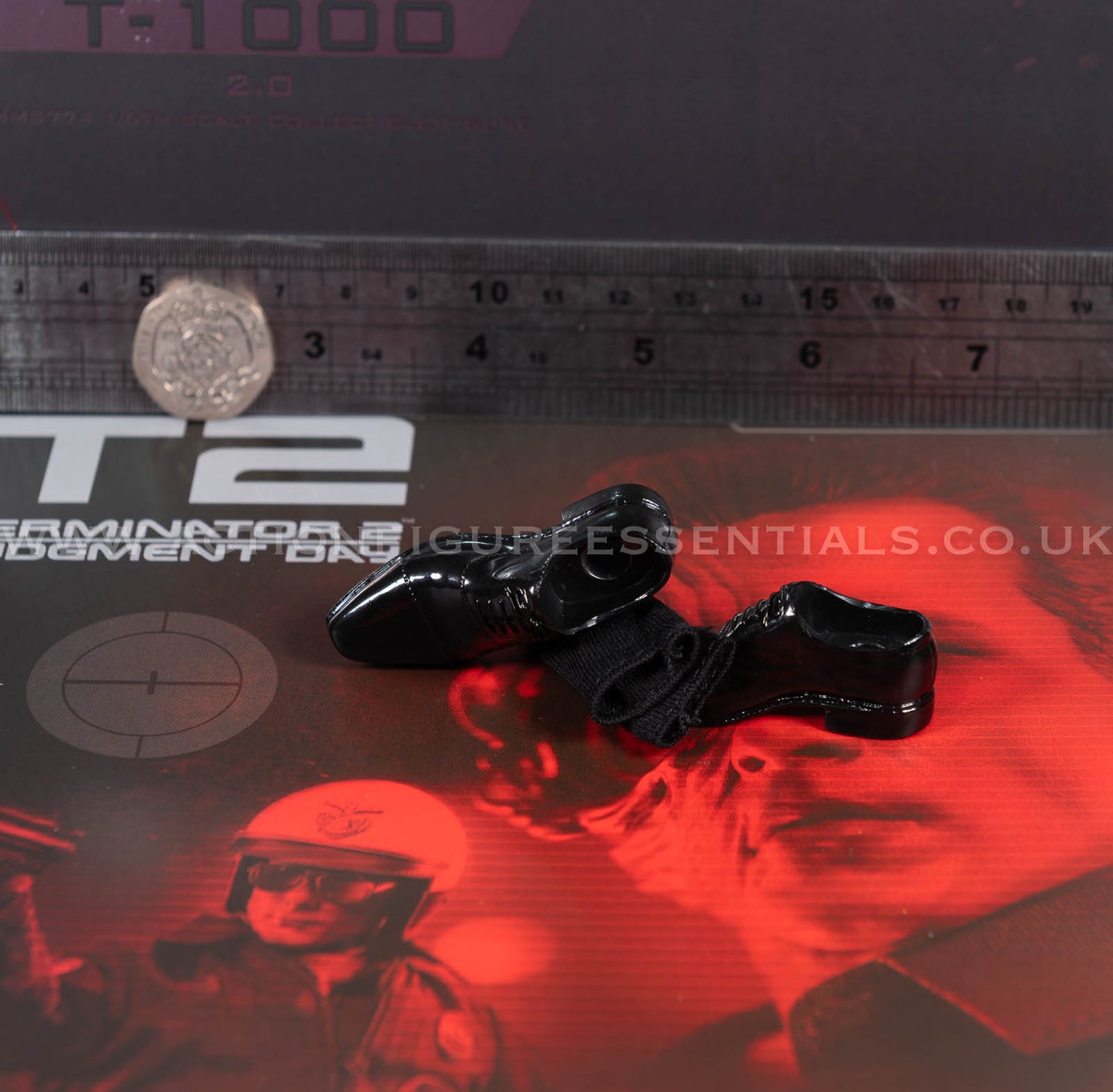 Hot Toys - T-1000 Terminator 2.0 Police Shoes Socks Set - MMS774 - 1:6 Loose Parts