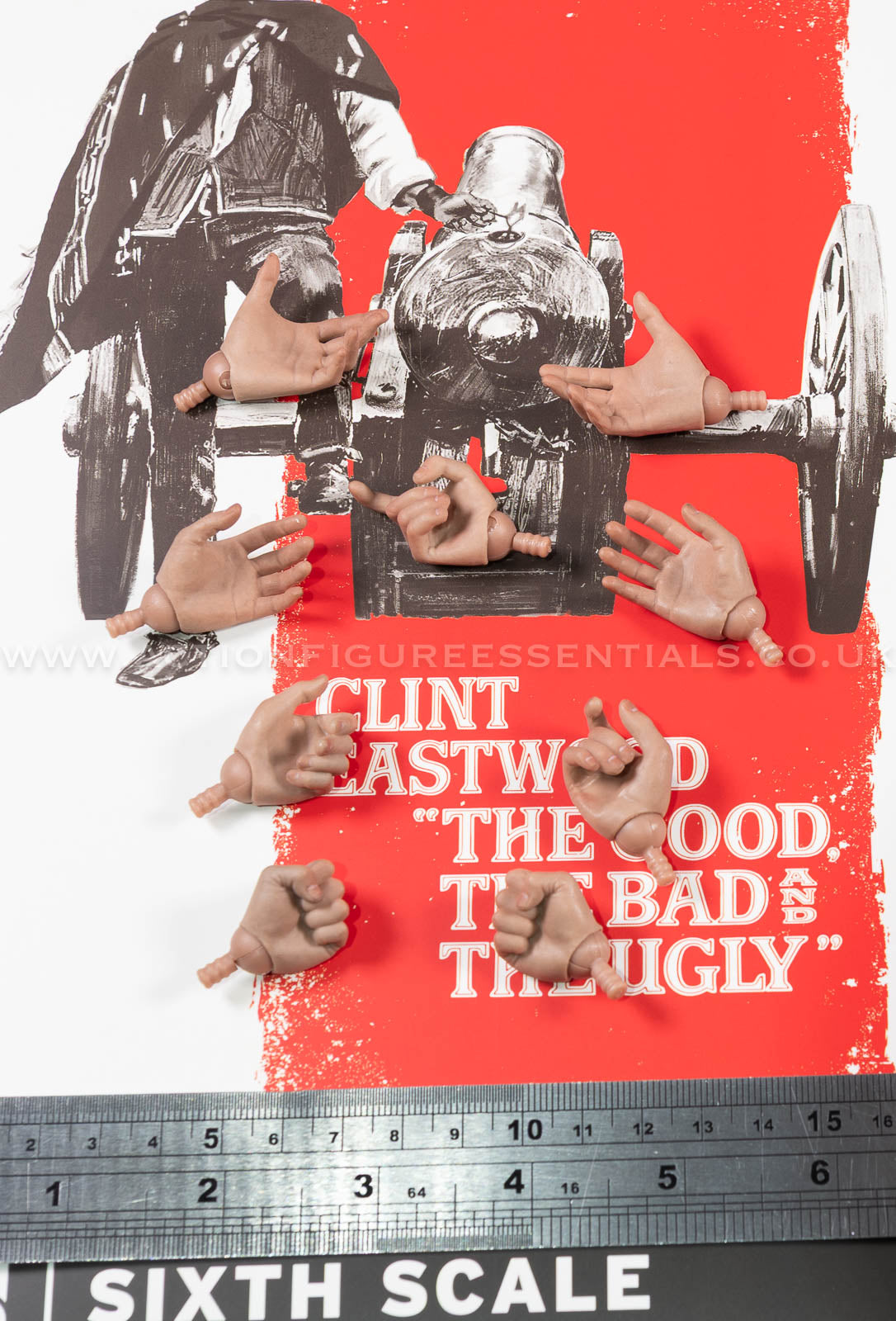 The Good The Bad and The Ugly - The Man With No Name (Blondie) - Hand Wrist Peg Set - Clint Eastwood Legacy Collection - Sideshow - 1:6 Scale Loose Parts
