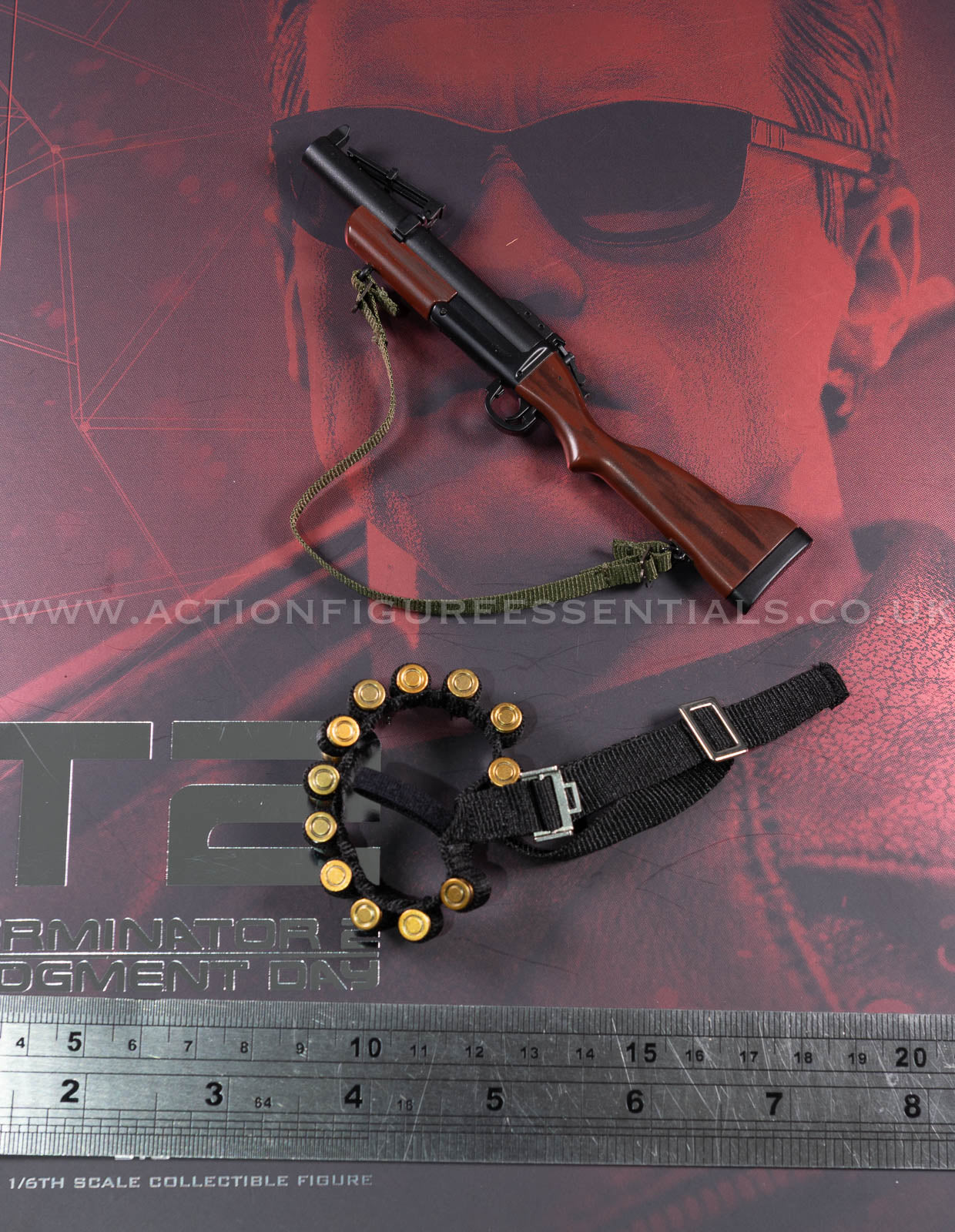 Hot Toys - T-800 Terminator 2 (2.0) - M79 Grenade Launcher w Ammo Belt - MMS795 - 1:6 Scale Parts Custom