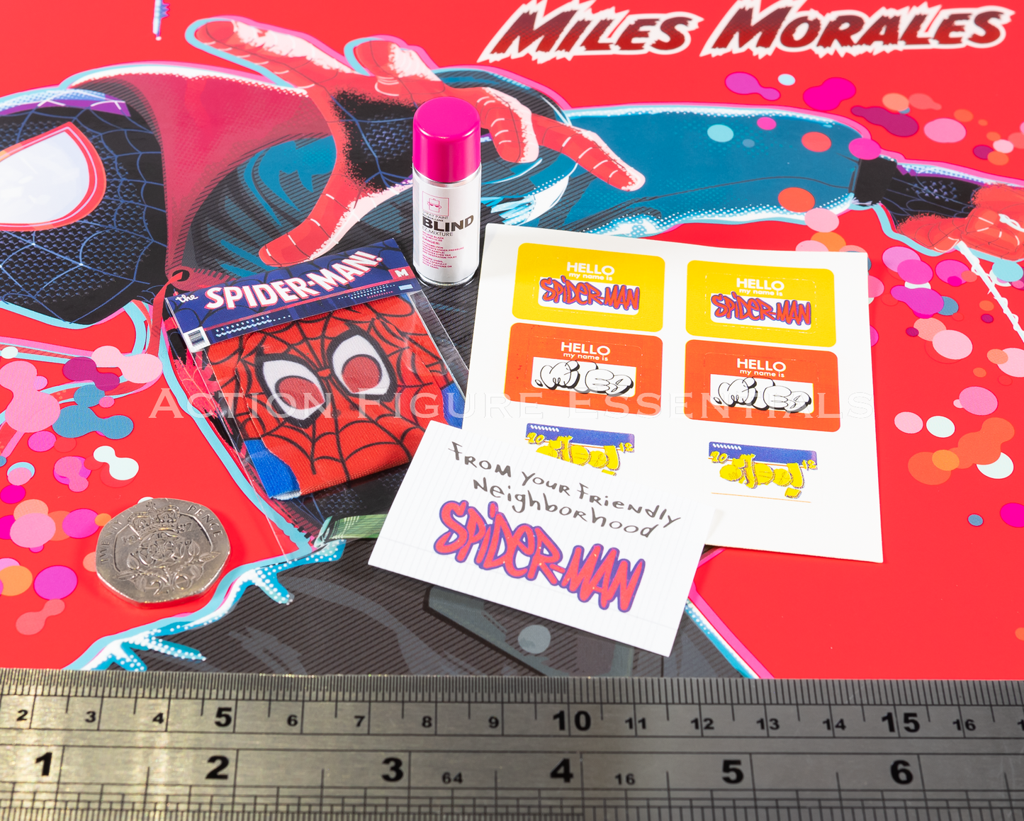 Hot Toys Miles Morales Spray Can Stickers Halloween Suit Bagged Into The Spider-Verse MMS567 1/6 Figure Part