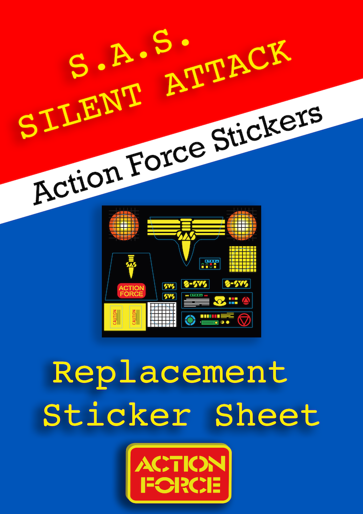 Vintage Action Force - Silent Attack (extra lights) - SAS - Sticker Sheet Replacement - Palitoy