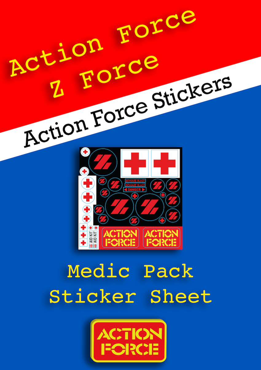 Vintage Action Force - Medic Pack - Z Force Sticker Sheet - Palitoy