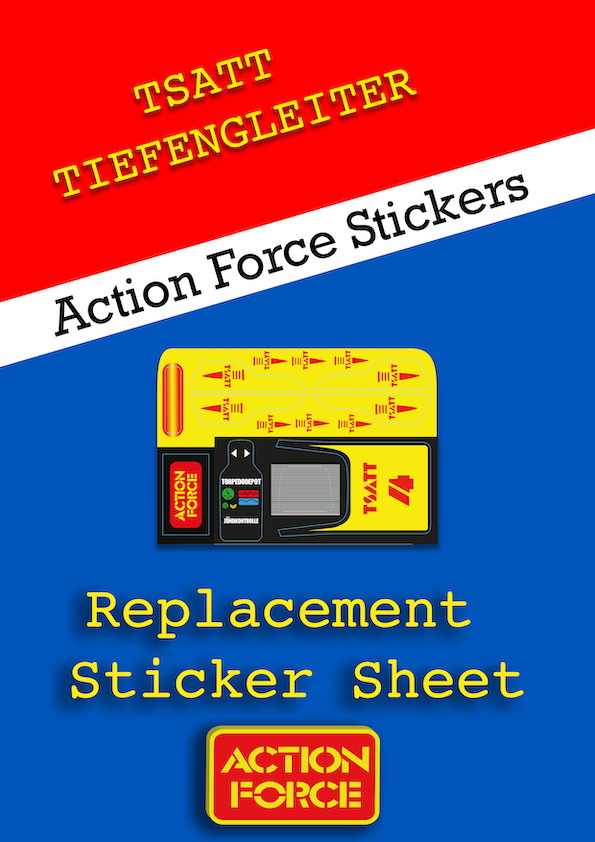 Vintage Action Force - German Stingray - Q Force - Tiefengleiter - TSATT - Sticker Sheet Replacement - Palitoy