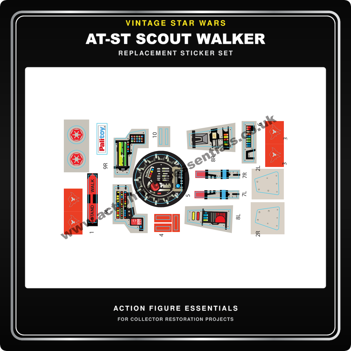 Vintage Star Wars AT-ST Scout Walker Replacement Sticker Sheet